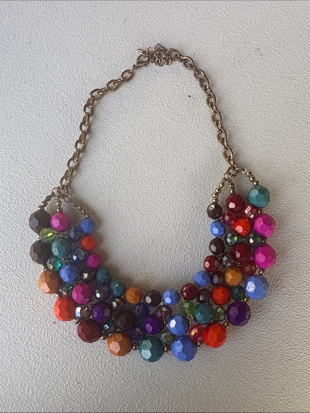 Multicolor Crystal Cluster Statement Necklace - Women Jewelry
